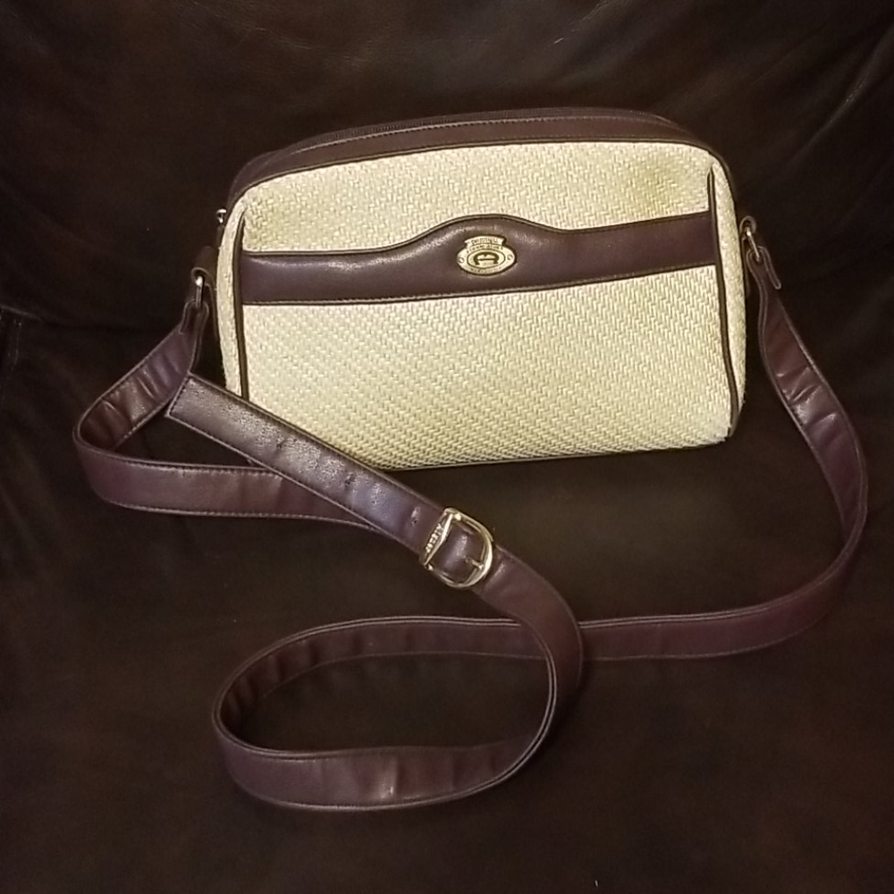 Etienne Aigner straw crossbody